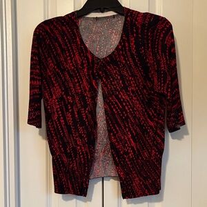 Chic Red and Black Women's Cardigan